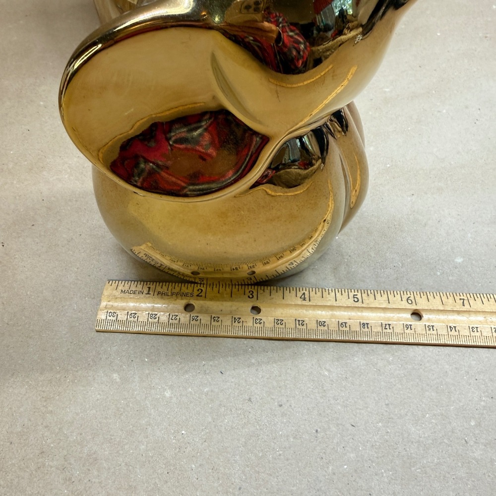 Three Hands Corp Gold Ceramic Elephant Figurine Trunk Up Lucky Decor 66938 - Picture 6 of 7